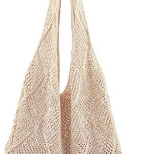 Crochet Mesh Beach Tote Shoulder Handbags Hobo Summer Aesthetic Women's Bag